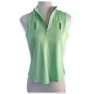 Jamie‎ Sadock Green Golf Sleeveless Polo Shirt Size Small